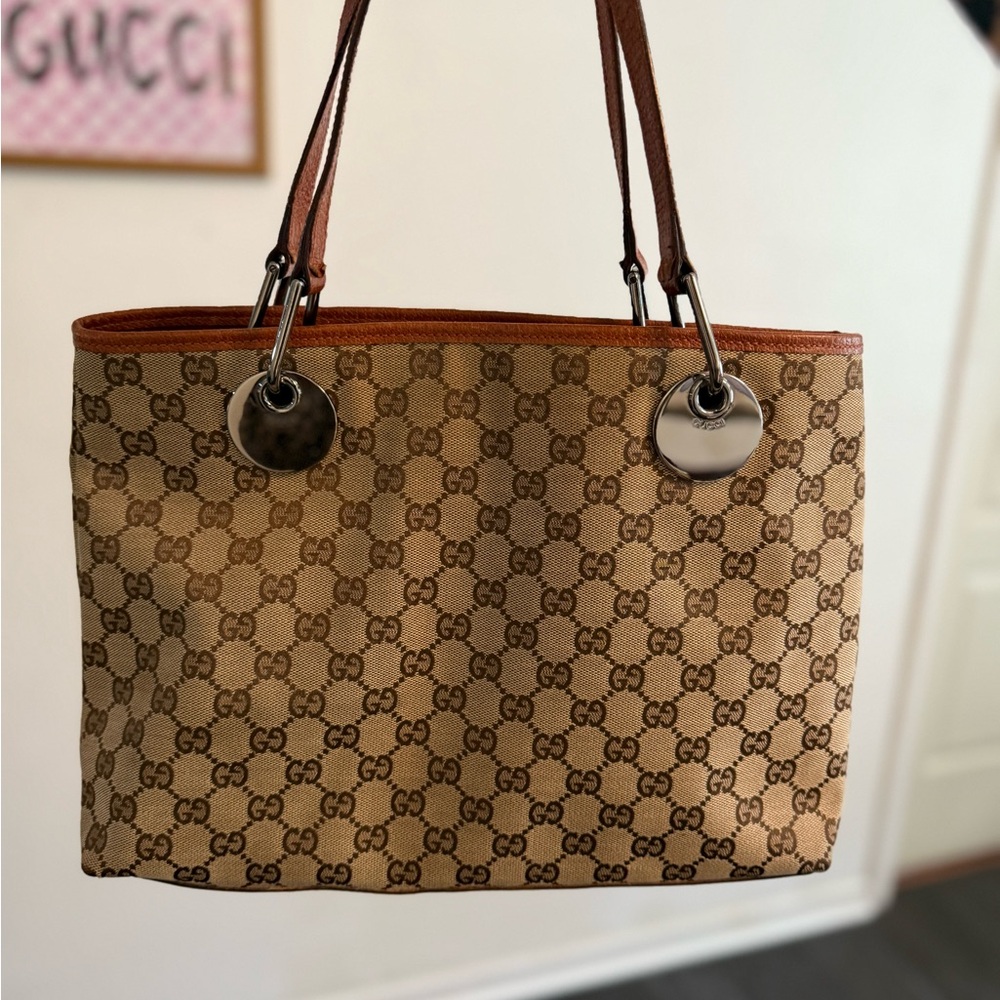 Gucci Tan and Brown Signature Tote